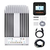 EPEVER 20A MPPTソーラー充電コントローラー12V/24V自動ソーラーパネル充電コントローラー最大PV 150V MT50リモートメーター付きソーラー充電レギュレーター+温度センサーRST + PC監視ケーブルRS485