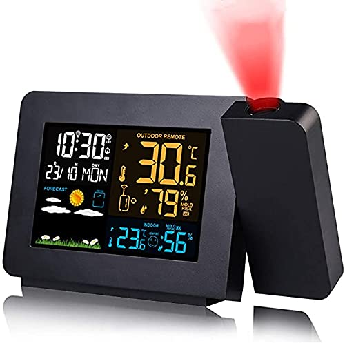 Open Projection Alarm Clock For Bedrooms With Weather Station | MTYQE