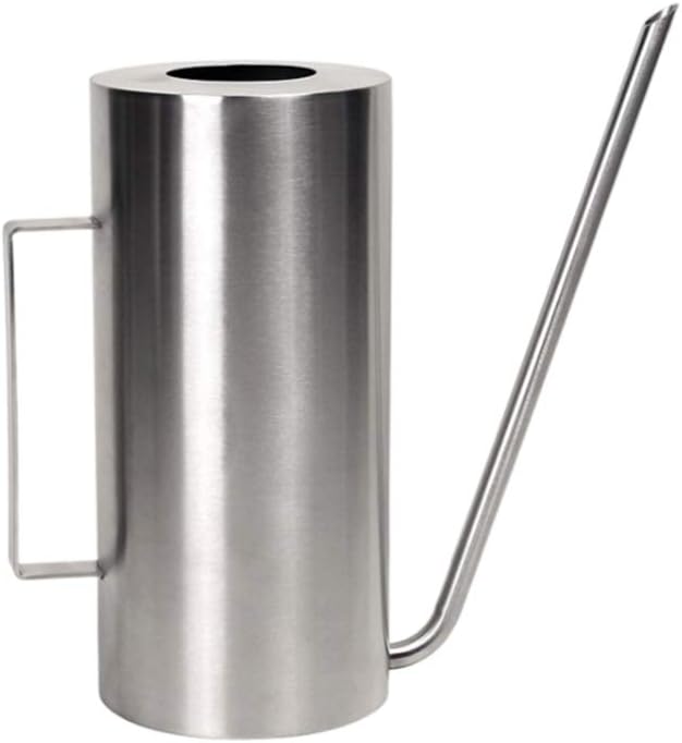 Yarnow Office Watering Can Stainless Steel Watering Can Pot Plant Watering Kettle with Long Spou for Outdoor Outdoor (Silver)