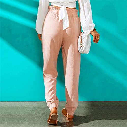 Potton Casual Dressy Capris For Women Summer Wide Leg Solid Color Women Capri Linen Pants Beach Loose With Pockets Plus Size #TOP6