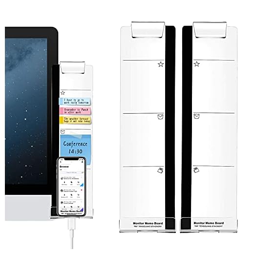 Multifunction Computer Monitor Memo Board - Transparent Computer Side Panel Memo Creative Monitor Side Panel with Phone Holder Suitable for Office Home Desktop (Left and Right) 1 Set