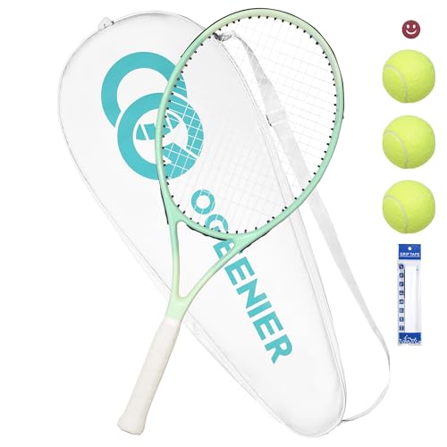 OGEENIER Tennis Racket 27 Zoll Tennisschläger Damen Herren Tennis Schläger für Erwachsene Anfänger und Freizeitschläger leichte mit 1 Griffband und 3 Bällen und1 Tennis-Vibrationsdämpfer
