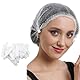GXGM 100 Stück Einweg Nicht Gewebt Bouffant Kappen Einweg Haarhaube Haarnetz 52 cm mit elastischem Stretch-Band (Weiss)