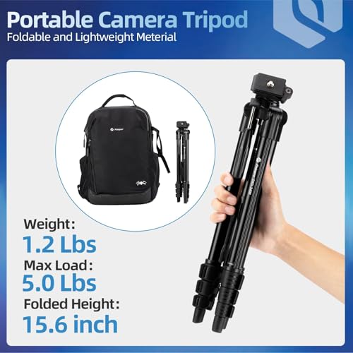 Fotopro 120cm Ultralight Compact Travel Tripod with Quick Release Plate and Panoramic Head Aluminum Tripod 0.5kg Maximum Load 2kg DIGI-3400 - image 3