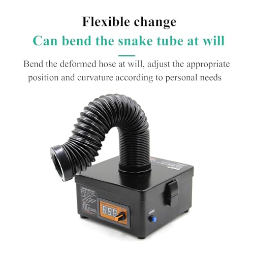 Small Smoke Absorber, Desktop Soldering Smoke Extractor with LED Display, Infinitely Adjustable Wind Speed, HEPA+activated Carbon Filter Layer, Strong Suction, for Grinding, Polishing, Painting