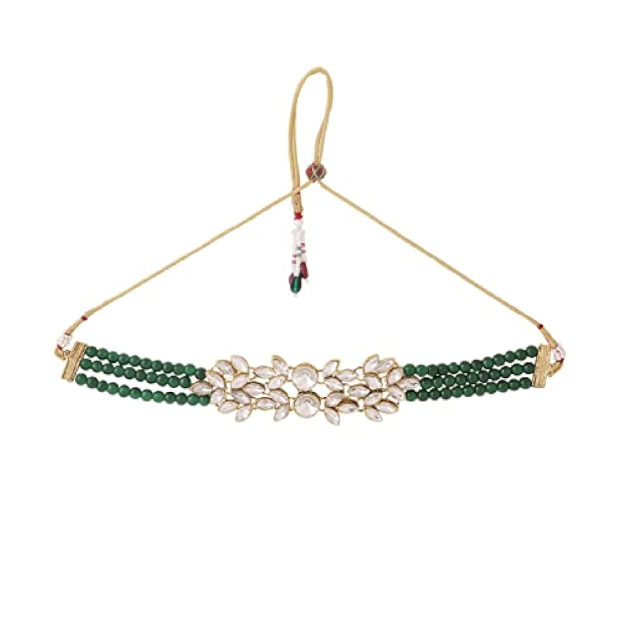 Kundan Necklace Set for Women - Beaded Choker Jewelry Set