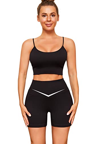 BeReady Workout Set Damen Yoga BH Rückenfrei Sport Set Damen V Waist...