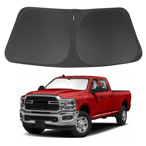 Windshield Sun Shade Fit for 2010-2024 2025 2026 Dodge RAM 2500 3500 Accessories Foldable Sunshade...