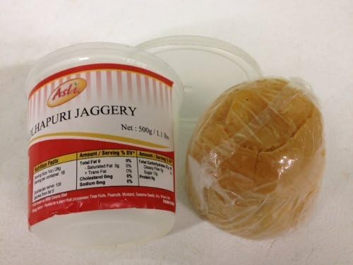 Asli Kolhapuri Jaggery (Gud) 500 Grams, 1.1lb, Indian Groceries by Asli