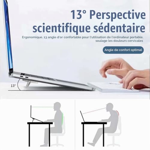 XUZOPIM 4 Pièces Portable Keyboard Stand Support PC Portable Self Adhesive Pour Mini Ordinateur Portable Invisible Bureau Stand Foldable Laptop Feet With Non-Slip Silicone – vue 4