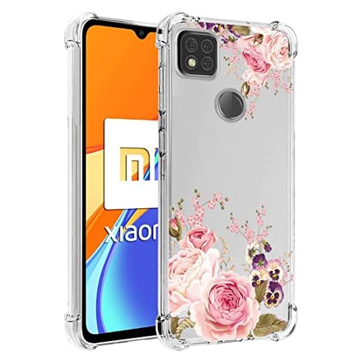Ueokeird Capa de telefone para Redmi 9C/Redmi 10A/Redmi 9C NFC/Redmi 9 Activ Capa para meninas e mulheres, capa protetora fina à prova de choque transparente com estampa floral macia flexível TPU para