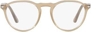 PO3286V Armações redondas de óculos de grau, opala bege, 49 mm