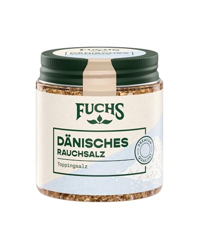 Fuchs Gewürze - Dänisches Rauchsalz | Toppingsalz mit rauchigem Aroma | Verfeinert Fleisch, Fisch und Gemüse vom Grill | Rauchsalz in Premium-Qualität | 125 g im wiederverschließbaren Gewürzglas