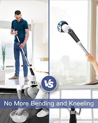 Leebein Electric Spin Scrubber, Cordless Cleaning Brush With 8 Replaceable Brush Heads, Adjustable Extension Handle, 2 Speeds & Remote Control,Power Cleaning Brush For Bathroom (Ans-8051) #TOP4