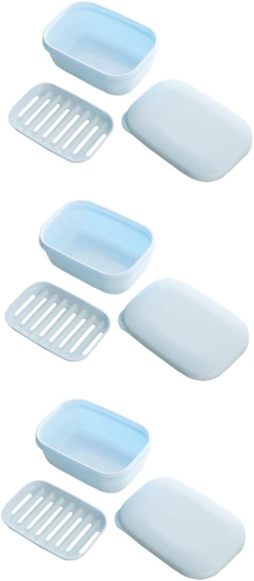 Ciieeo 3pcs Box Portable Soap Holder Soap Box Case for Travel Camping Outdoor Easy Clean