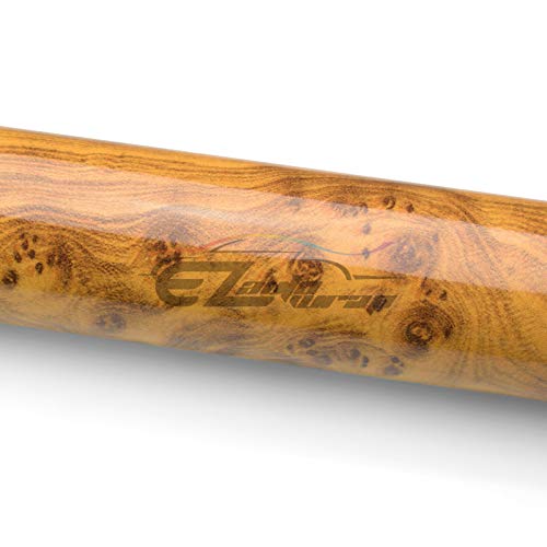 12"X60" (1Ftx5Ft) #7 Gloss Wood Grain Vinyl Wrap Sticker Diy Decal Car Auto Vehicle Motorcycle Air Release Bubble Free Self Adhesive Peel And Stick Home Kitchen Decoration Free Tool Kit #TOP1