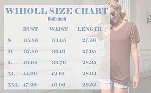 Womens Summer Tops Short Sleeve Loose Fit V-Neck T-Shirts Blue Xl #TOP4
