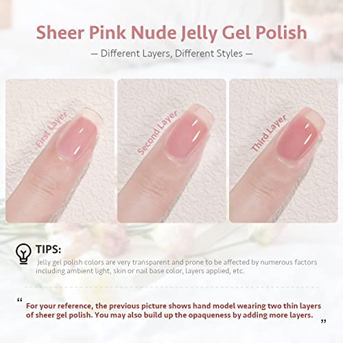 Gaoy Gel Nail Polish Kit With Uv Light, 12 Colors Jelly Nude Pink Gel Polish Set With Glossy & Matte Top Coat And Base Coat For Nail Art Diy Manicure And Pedicure At Home #TOP3