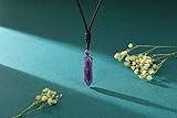 CrystalTears Amethyst Healing Crystal Necklace for Men Hexagonal Natural Quartz Crystals Point Pendant Necklace Adjustable Rope Gemstone Necklaces Jewellery Gifts for Men - Image 5