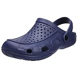 Beslip Unisex Garden Clogs Shoes Comfortable Slip-on Summer Beach Sandals for Women and Men, Navy Wo