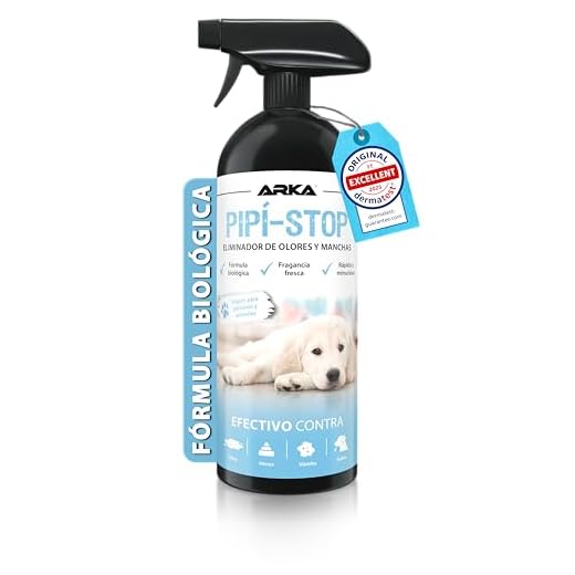 ARKA Pipi-Weg Dog - 750ml - Eficaz quitamanchas y eliminador de olores, elimina eficazmente la orina, las heces, el vómito y la saliva del perro de alfombras y tapicerías.