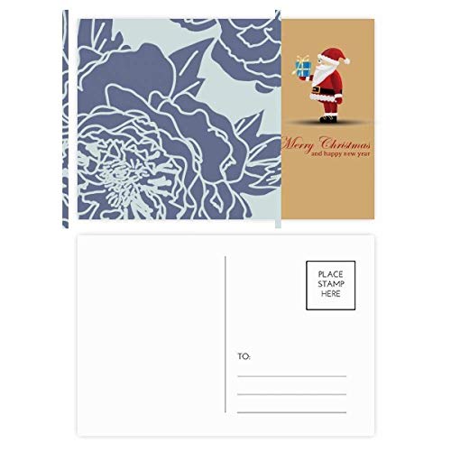 Cartes postales Père Noël pivoines au design abstrait artistique unique