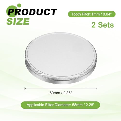 Funda delgada de aluminio PATIKIL evite arañazos en filtro de lente 58 mm 2