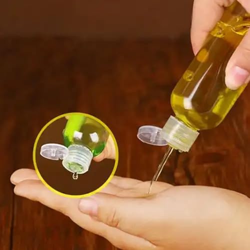 KEILEOHO 80 Pack 1oz/30ml Clear Plastic Flip Cap Bottles, Travel Bottles with Flip Cap, Empty Dispenser Container for Travel Size, Refillable Containers Bottles for Shampoo, Lotion, Cream, Toner4