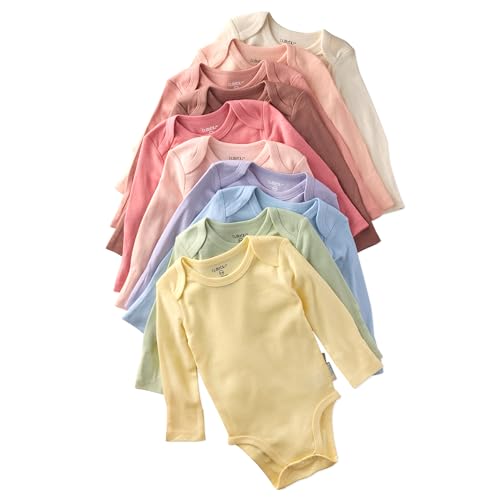 Image of Butterblu Baby Blake 10-pack Long Sleeve Bodysuits​ 100% Organic Cotton Baby Boy & Girls