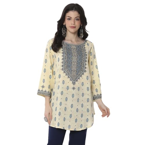 Image of BIBA Women Rayon Straight Printed Kurti