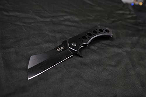 S-Tec 12-Inch Rugged Chef Field Tactical Folding Cleaver (Matte Black) #TOP6
