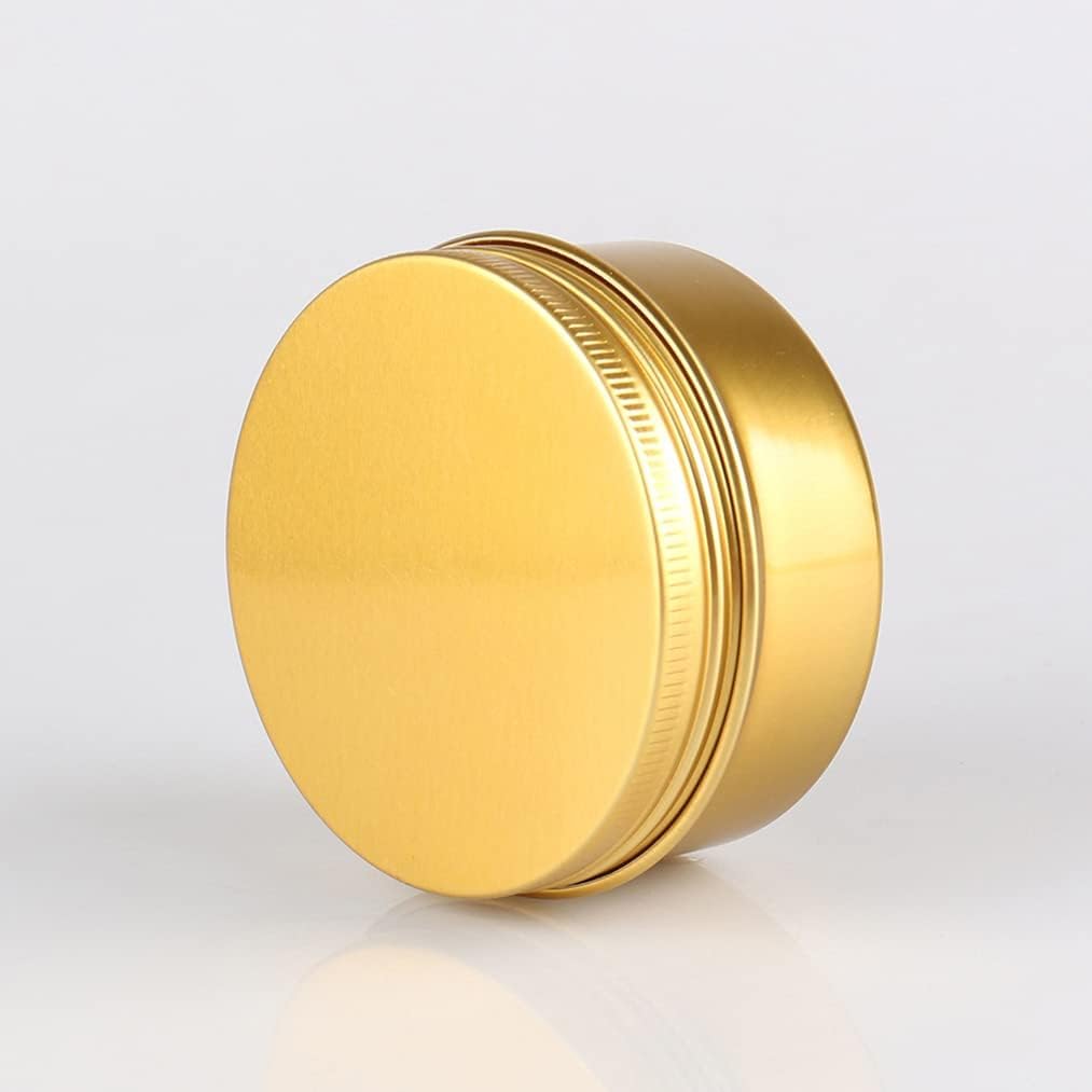 10 szt. Różowych okrągłych aluminiowych słoików z zakrętkami(Gold,80ml)