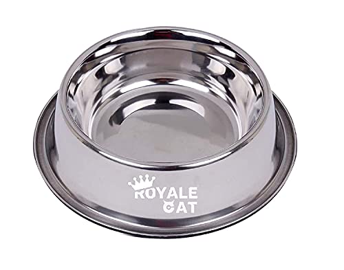 Royale-Cat-Dog-Silver-Stainless-Steel-Bowl-Anti-Skid-Non-Tip-Dog-Bowl-Buy-1-Get-1-Free-X-Small-Bowl-for-Cats