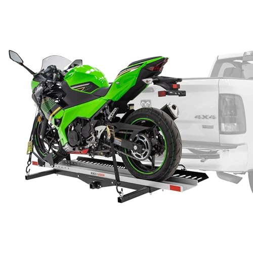 Porta motocicletas Black Widow con rampa 600 lb acero y aluminio miniatura 2