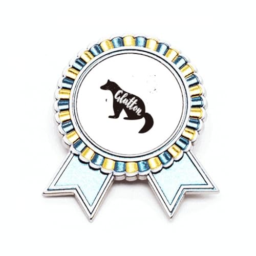 Broche Glutton noir et blanc en métal M idée cadeau originale pour amateurs d'animaux