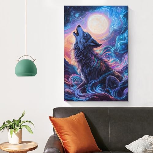 Impression sur toile loup décoration murale maison 50x75cm - 4