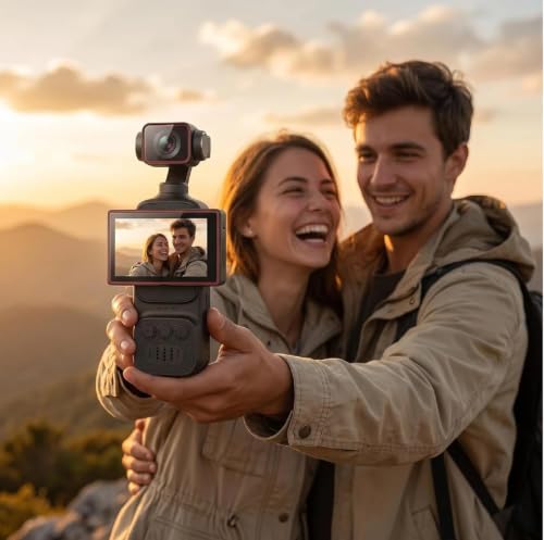 Image of Display Series HD Rotating Handheld Action Camera with 2.78 Inch Display for Vlogs Sports and Action Camera Black