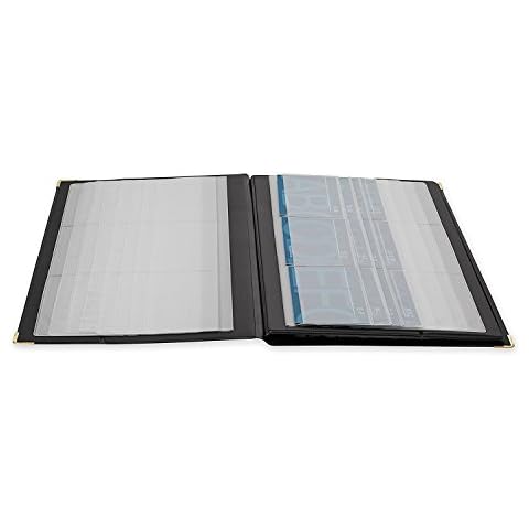 Rolodex 67465 Rolodex 192-Card Capacity Vinyl Business Card Book, 32 Pgs, 11-3/4 x 7-1/4, BK Cover