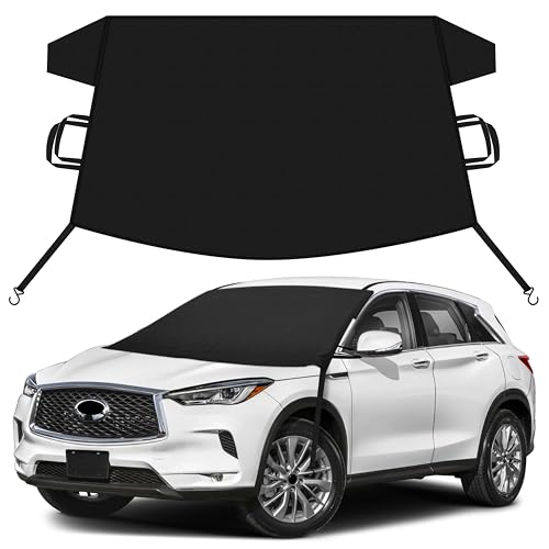 Image of EcoNour Car Snow Cover Compatible for Infiniti QX50 QX55 | Windshield Cover for Ice and Snow with S-Hook Straps | Heavy-Duty 600D Oxford Winter Car Cover, Waterproof & Anti-Slip