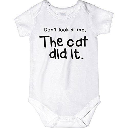 CarefreeTees Don't Look At Me The Cat Did It (Unisex Baby Bodysuit 6-9M)