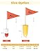 BLUEWING Swordfish Buoy Daytime Deep Drop 1pc Float Flag with Long Line Clip for Tuna/Shark/Fishing Orange 7 * 15inch