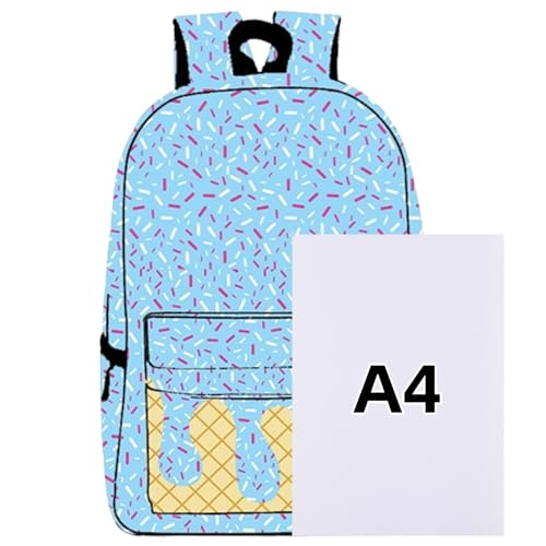 Kawaii Ice Cream Drip Shoulder Bag for Boys – Trendy Cute Backpack with Unique Drip Design, Light Blue, Stylish & Lightweight(Royal Blue)2