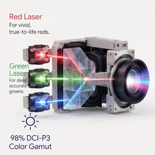 Image of Edge Japan Triple Laser UST Projector with Google TV, 4500 ANSI
