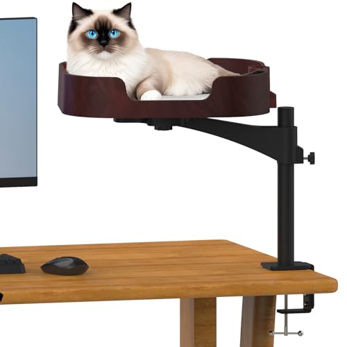 RAKEMETE �L���b�g�f�X�N�x�b�h�A�㉺���߉\�A360°��]�\�A�ƒ�&�I�t�B�X�̍��˃y�b�g�̐����n�p - �ȃX�y�[�X�A���K�ȃS�~�A�y�b�g�}�b�g�A���O���\�ȉ����L�}�b�g