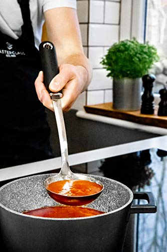 MasterClass Soup Ladle with Soft Grip Handle, Stainless Steel, 34 cm - Image 5