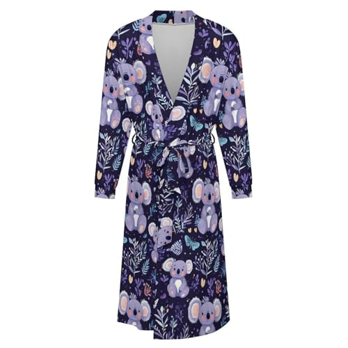 Robe de nuit en soie violette koala le cadeau idéal pour couple