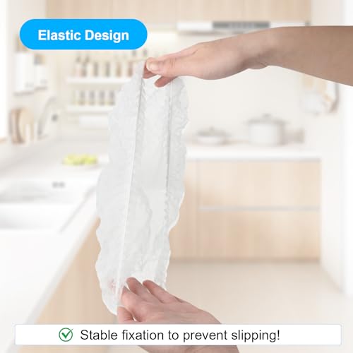 Bafeil 100 Stück Kopfhaube - OP Haube aus Einwegstoff Weiß, Einweg Haarnetze 100 Stk für die Küche oder Zahnarzt, Hygienezubehör für die Medizin, OP Kopfhauben 52cm, Haarnetz Einweg für Männer Frauen