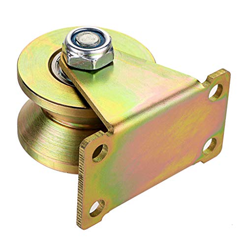 Mdluu 2" V-Groove Wheels, Heavy Duty Rigid Casters For Inverted Track, Rolling Gate, Industrial Machine Carts, Wire Rope Rail, Load Capacity 660 Lbs Per Caster, Pack Of 2 #TOP4