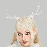 Christmas Hair Clips Transparent Antler Clip Elk Deer Barrettes Hairpin Crystal Antler Clips White Hairball Clip Design Fairy Hairgrips Girl Women's Hair Accessories for Christmas Party