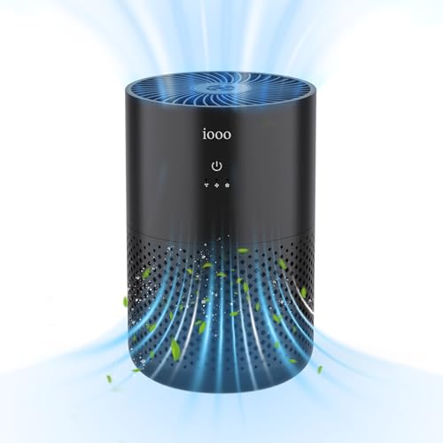 Image of Air Purifiers for Home Large Room Pets Up to 600 Ft², 20dB Quiet Air Purifier for Bedroom, HEPA Air Purifier Cleaner with 360° Air Outlet, Removes Pets Hair (Black)